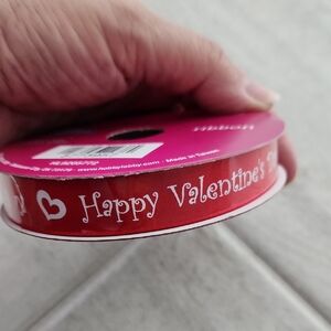 🐻 Hobby Lobby Red "Happy Valentine's" Printed Ribbon